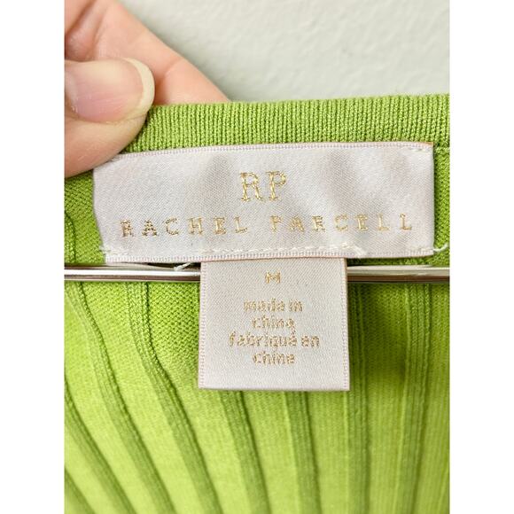 Rachel Parcell RP Short Sleeve Ribbed Knit Bodycon Midi Dress Green Women's M - Picture 4 of 5